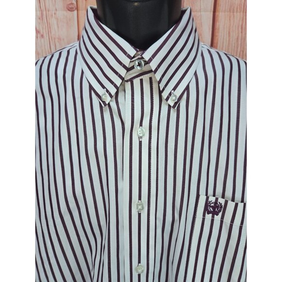 Cinch Mens Striped Button-Down Shirt Large Polyester/Cotton - Picture 3 of 7